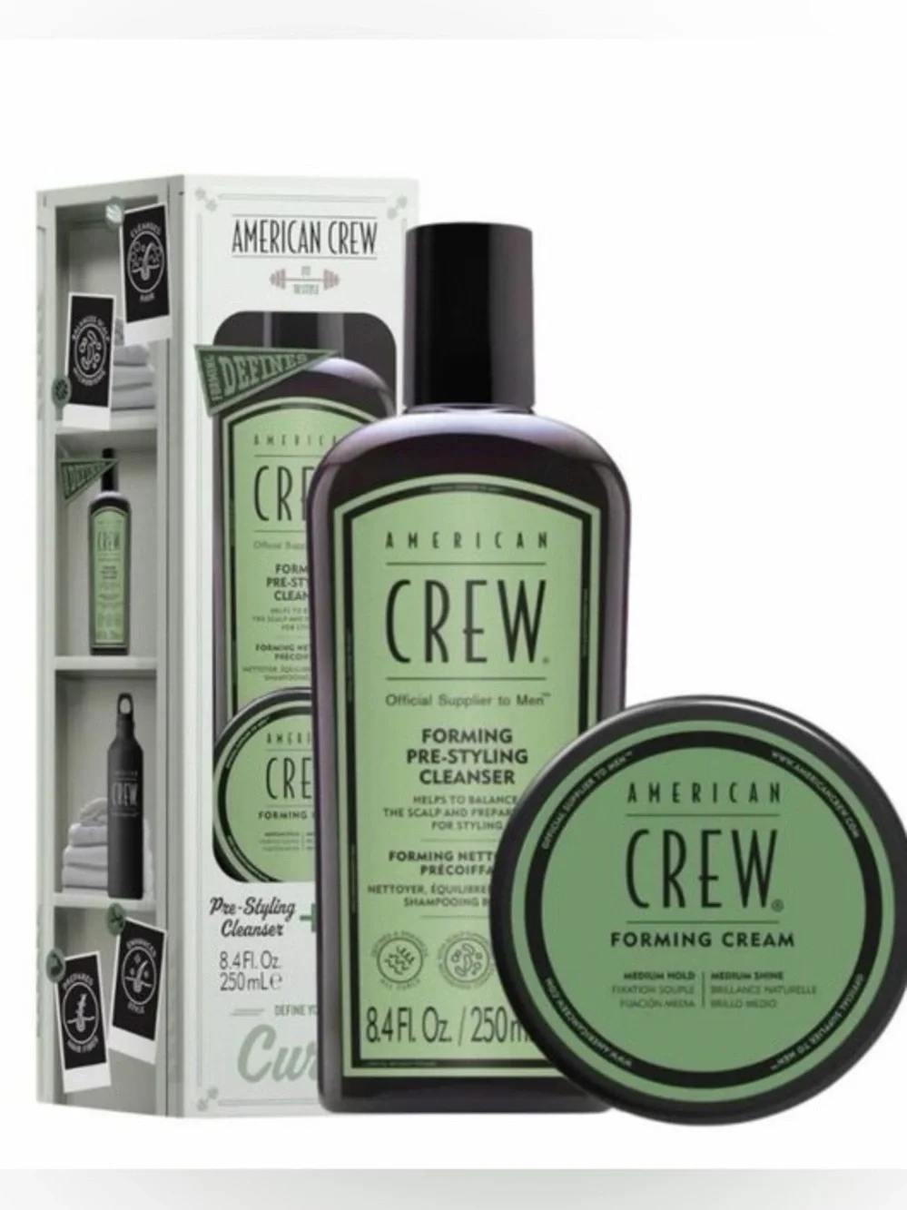 NIB American Crew Forming Curls Duo with Pre‑Styling Shampoo and Styling Cream